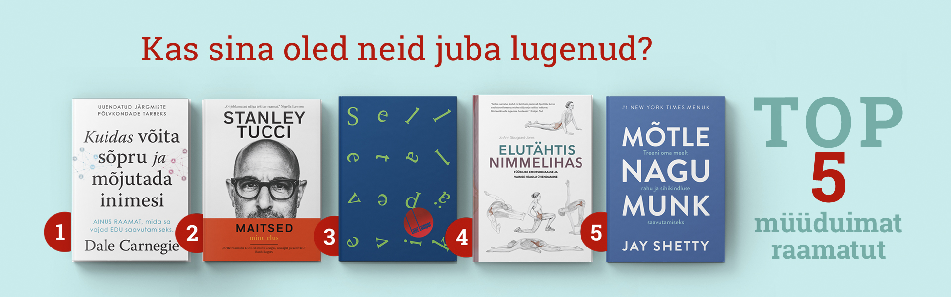 Helios TOP 5 läbi aegade kõige polulaarsemat raamatut